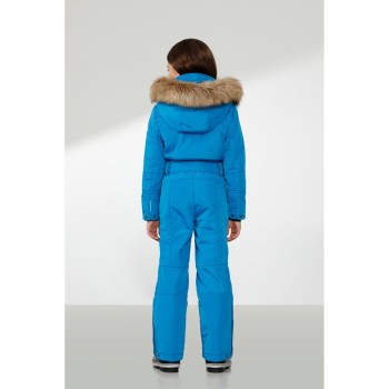 Girls overall king blue with fake fur