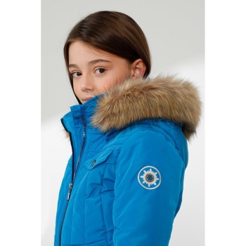 Girls overall king blue with fake fur