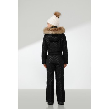 Girls overall embo black with fake fur