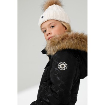 Girls overall embo black with fake fur