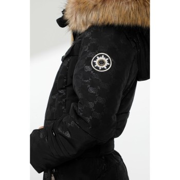 Girls overall embo black with fake fur