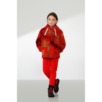 Girls oversize jacket multico sherpa red