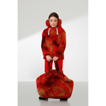 Girls oversize jacket multico sherpa red