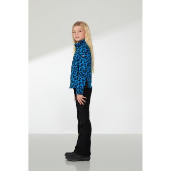 Girls stretch fleece jacket leopard king blue