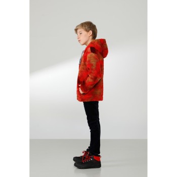 Girls oversize jacket multico sherpa red