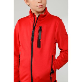 Boys stretch fleece jacket scarlet red